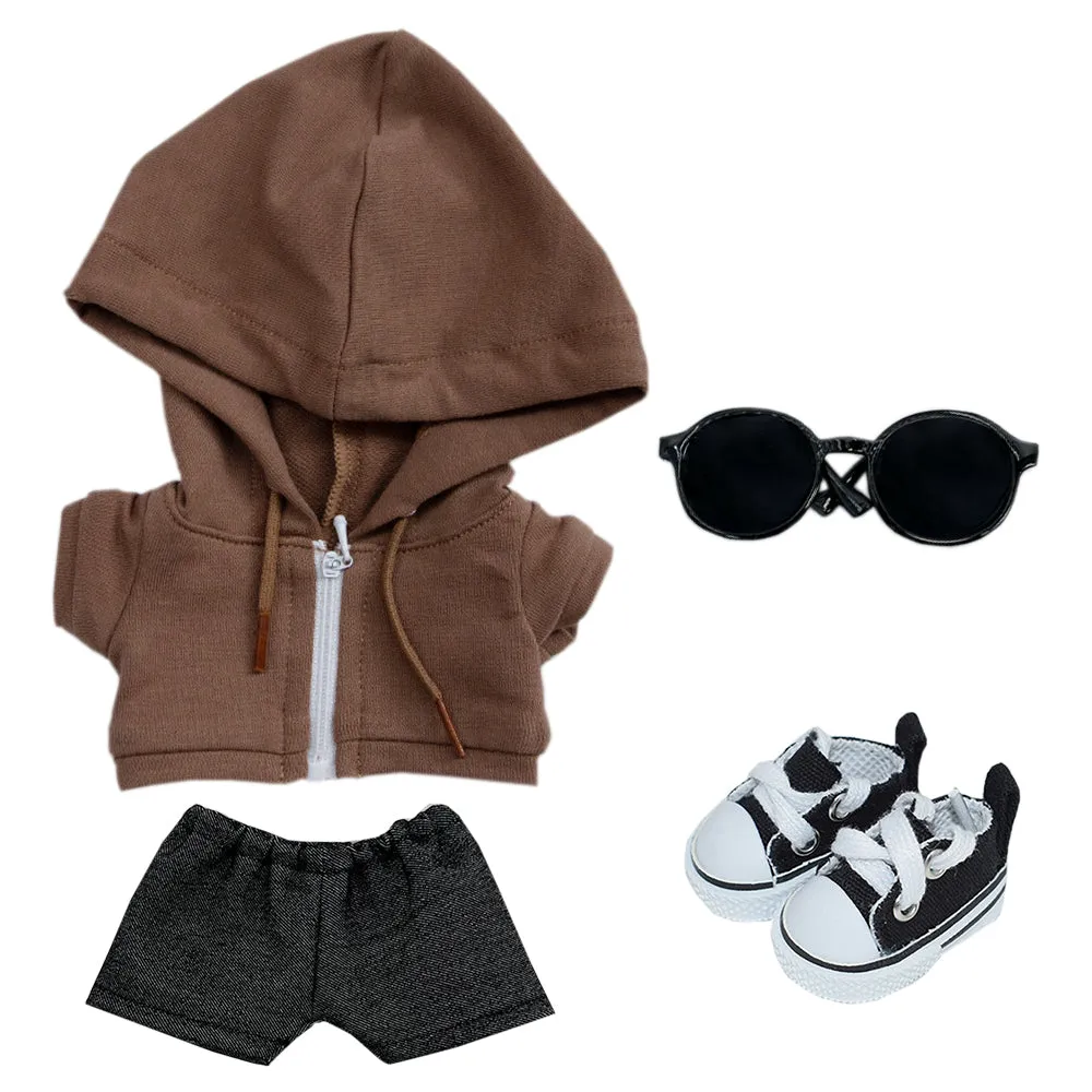 niannyyhouse 10cm 15cm 20cm Plush Doll Clothes Hoodie Pants Glasses Canvas Shoes Sportswear Outfit Soft Stuffed Toy Dressup